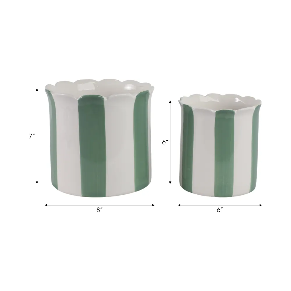 RAFESHAW SET OF 2 GREEN PLANTER 7 (IN)