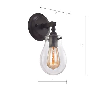 Jaelyn 12″ High 1-Light Sconce - Oil Rubbed Bronze