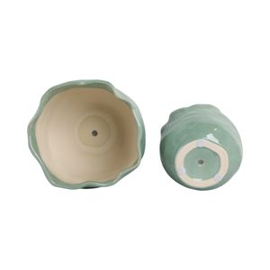 DRAPERSTONE SET OF 2 GREEN PLANTER 9 (IN) 8