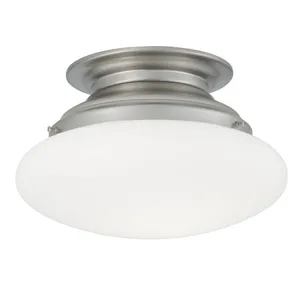 Clayton 12″ Wide 2-Light Flush Mount - Brushed Nickel 1