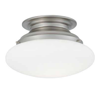 Clayton 12″ Wide 2-Light Flush Mount - Brushed Nickel
