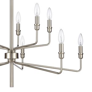 Saginaw 34'' Wide 10-Light Chandelier - Satin Nickel 4