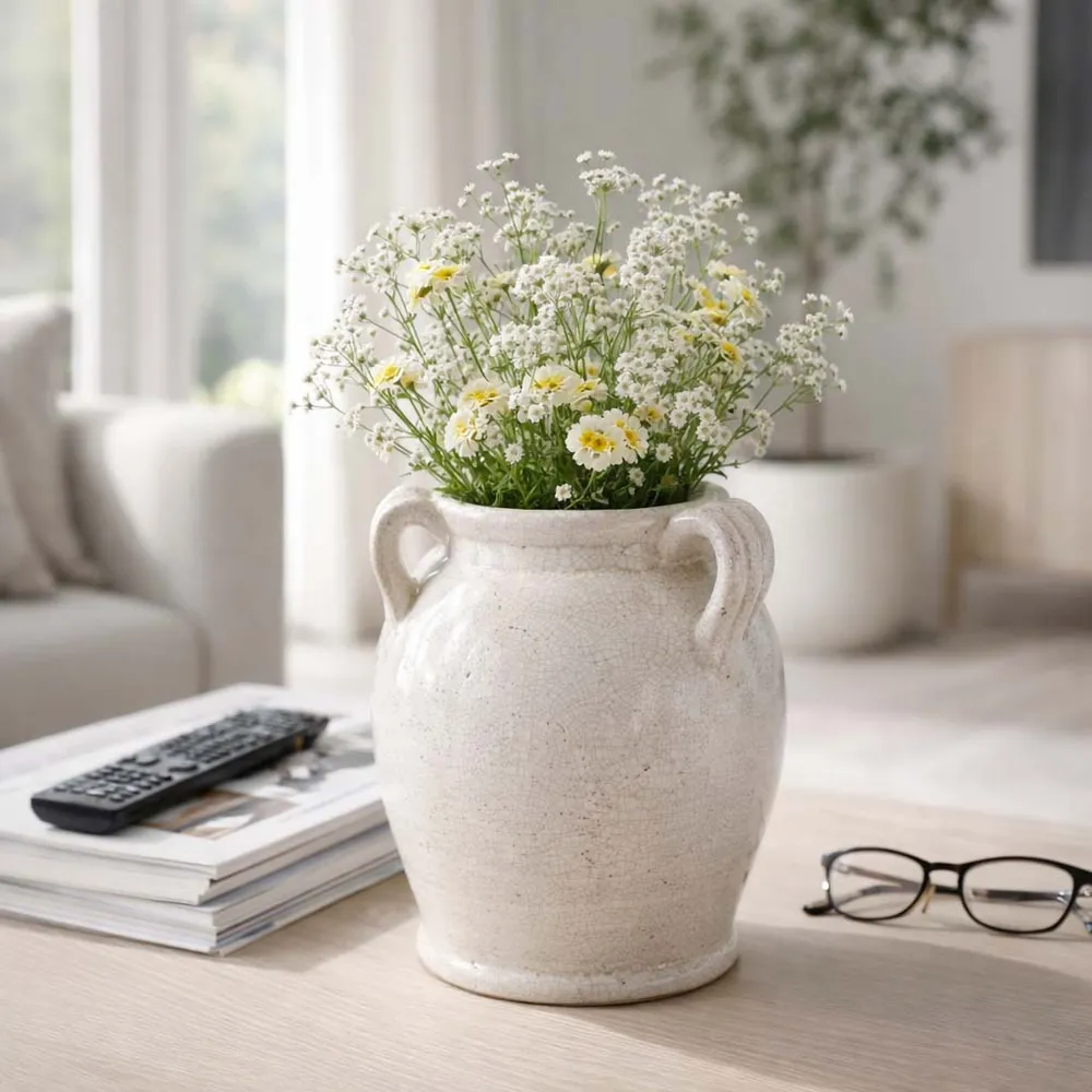 COHENWAY WHITE VASE 10 (IN)
