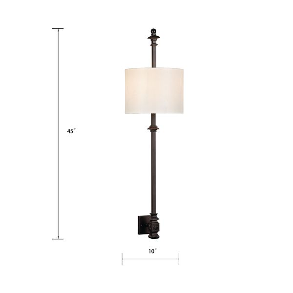 Torch 45'' High 2-Light Sconce - Oil Rubbed Bronze