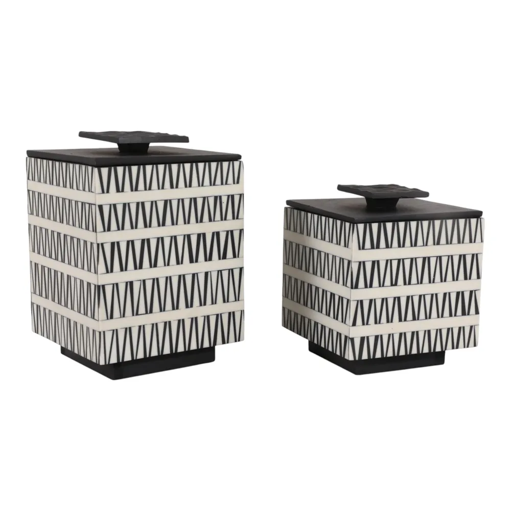 TANNERWIND SET OF 2 BLACK BOXES 9 (IN)
