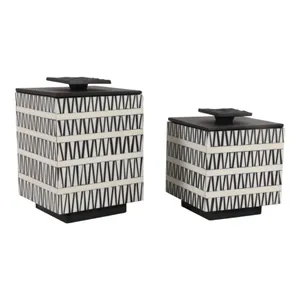 TANNERWIND SET OF 2 BLACK BOXES 9 (IN) 3