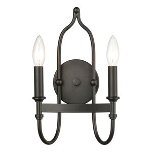 Wickshire 14'' High 2-Light Sconce - Matte Black 1