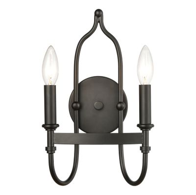 Wickshire 14″ High 2-Light Sconce - Matte Black