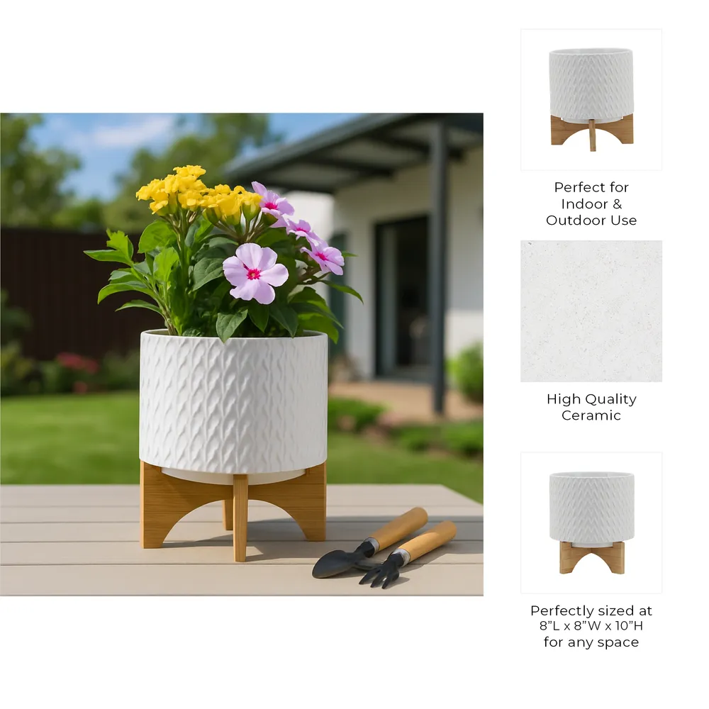 DOYLETON WHITE PLANTER 10 (IN)