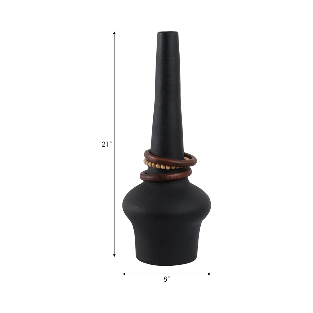 FARROWMILL BLACK VASE 21 (IN)