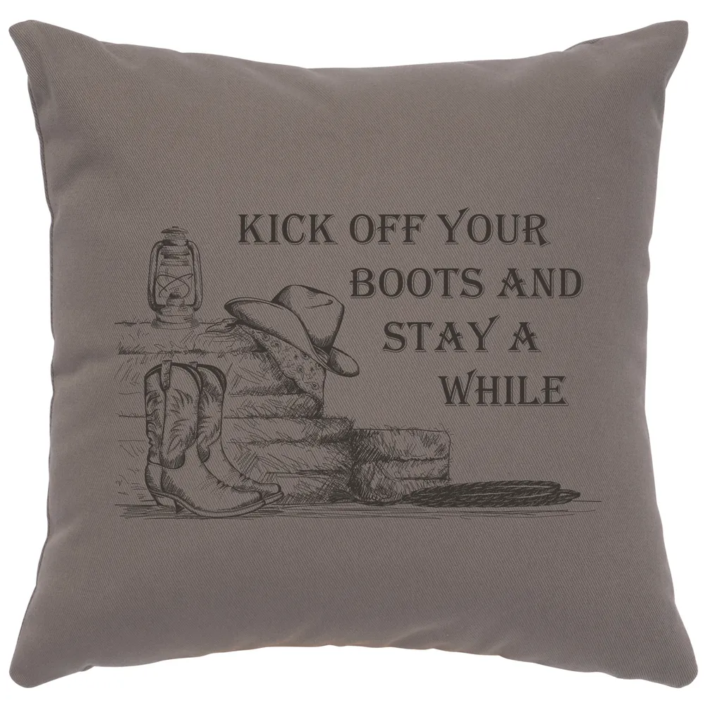 Image Pillow - Kick off Boots - Cotton Chrome