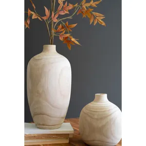 Set of 5 Turned Wood Bulb Vases 3