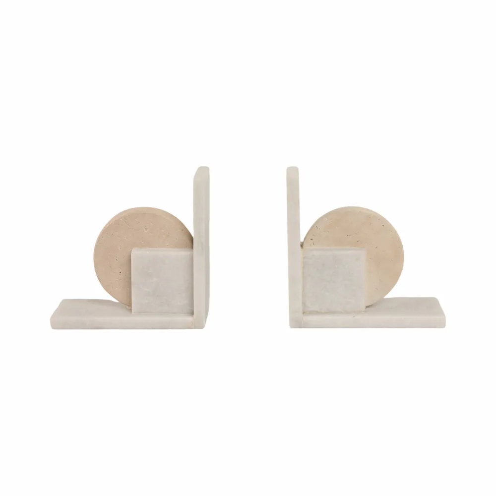 CASEYLAND SET OF 2 WHITE BOOKENDS 6 (IN)