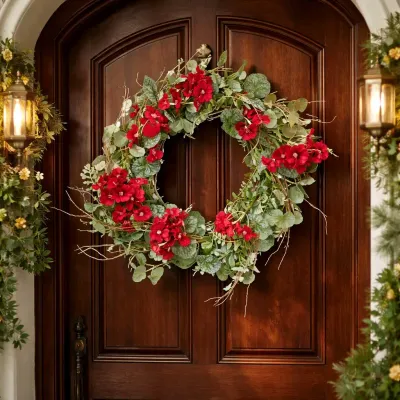 Scarlet Fern Wreath