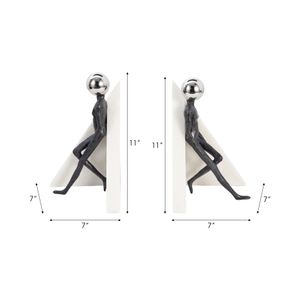 LOCHCLIFF SET OF 2 BLACK BOOKENDS 11 (IN) 6