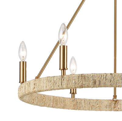 Abaca 27″ Wide 6-Light Chandelier - Satin Brass