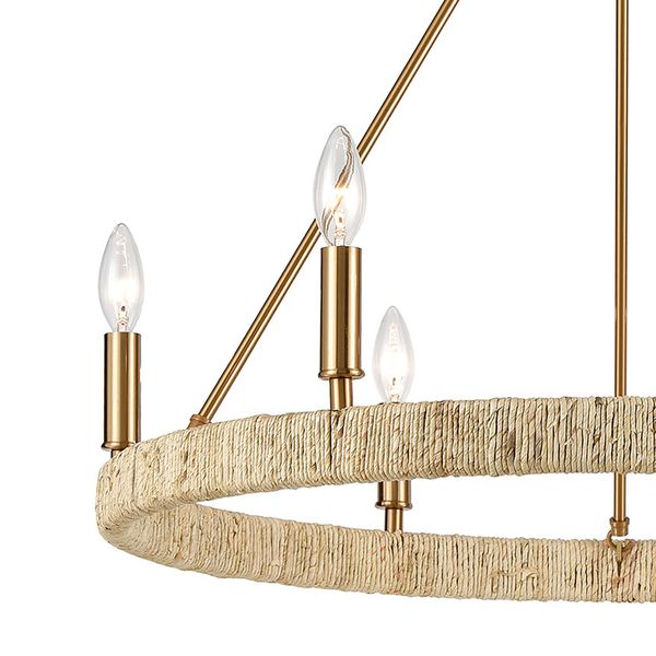 Abaca 27'' Wide 6-Light Chandelier - Satin Brass