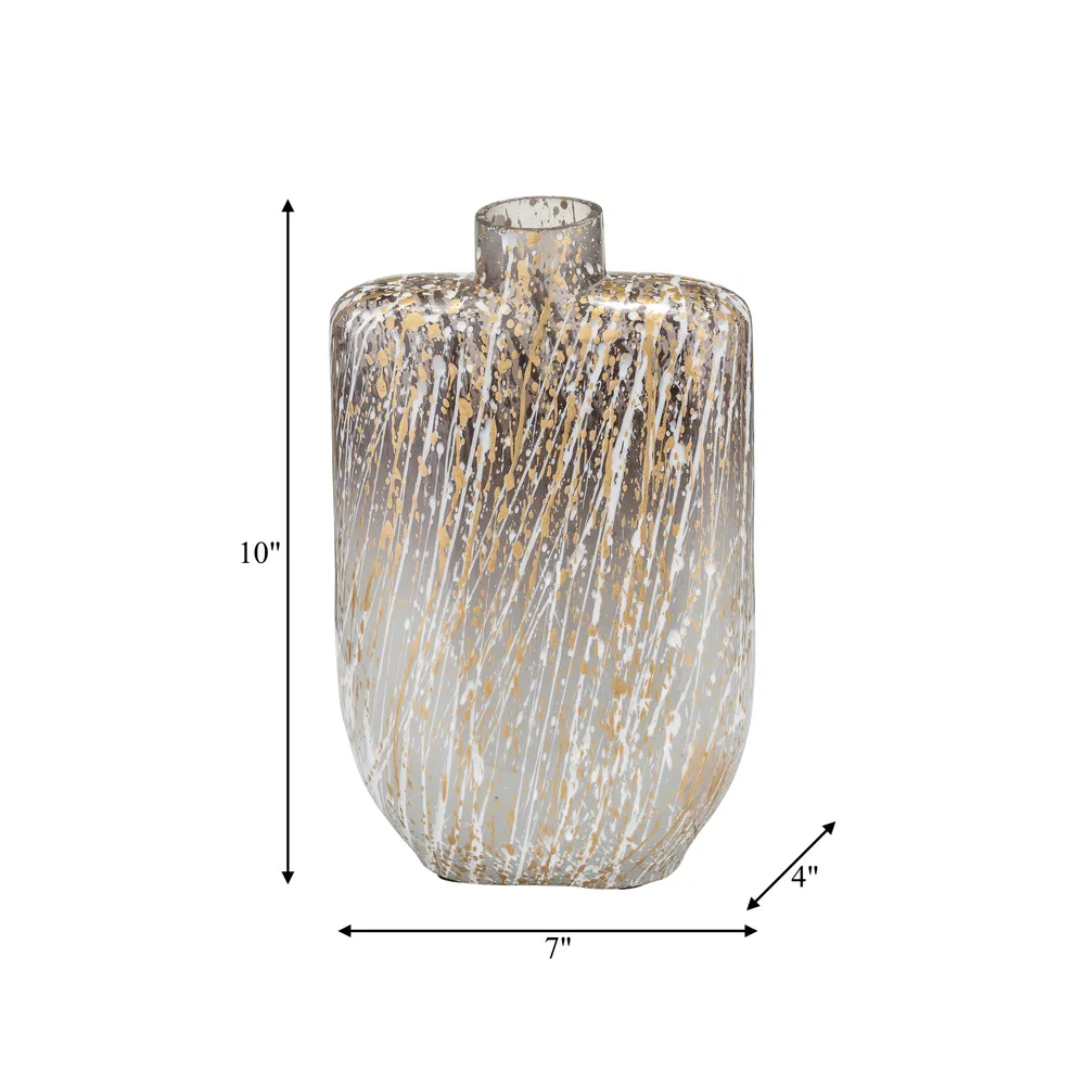 STONEWOOD IVORY GLASS VASE 10 (IN)