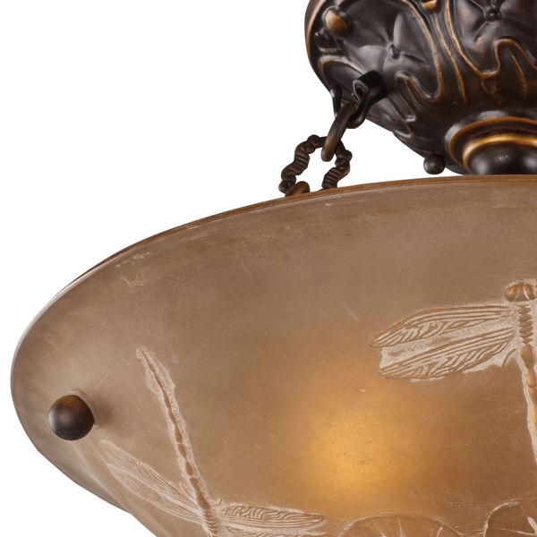 Restoration 16'' Wide 3-Light Semi Flush Mount - Antique Golden Bronze