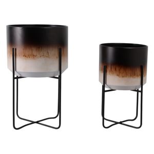 NICOLEHAM SET OF 2 BROWN PLANTER 23 (IN) 4