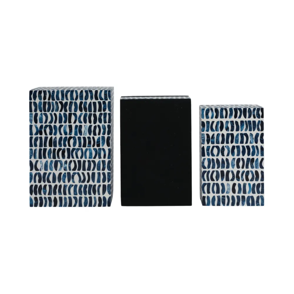 PALMERLAND SET OF 3 BLUE BOXES 4 (IN)