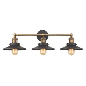 English Pub 28'' Wide 3-Light Vanity Light - Antique Brass 1