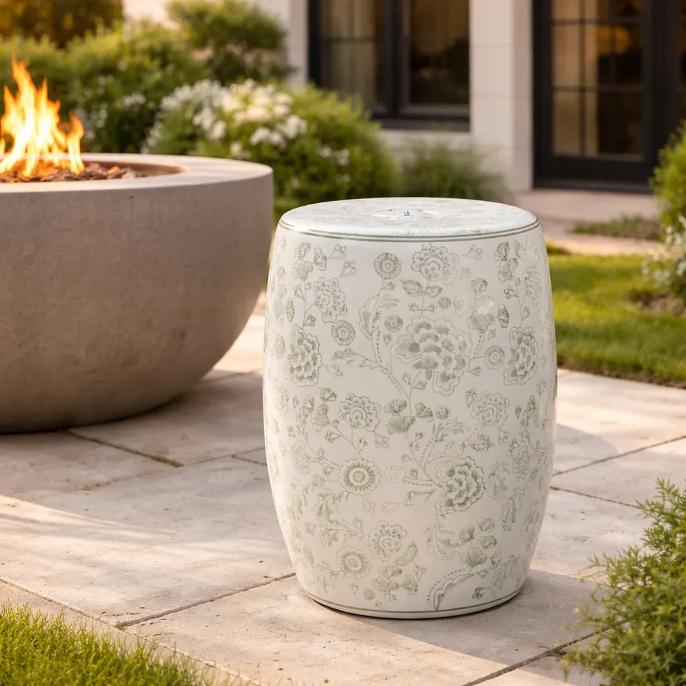 PEYTONWELL GREEN GARDEN STOOL 18 (IN)