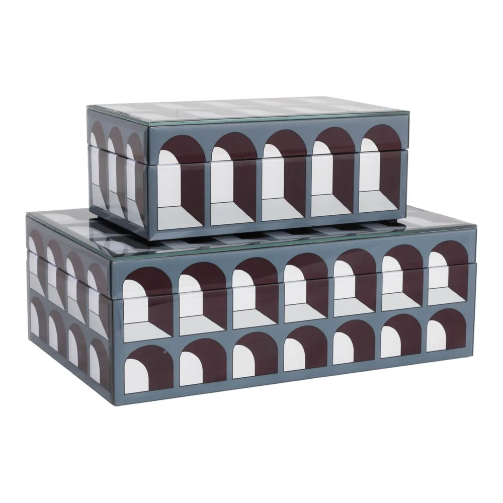 GROVERRIDGE SET OF 2 BLACK BOXES 4 (IN)