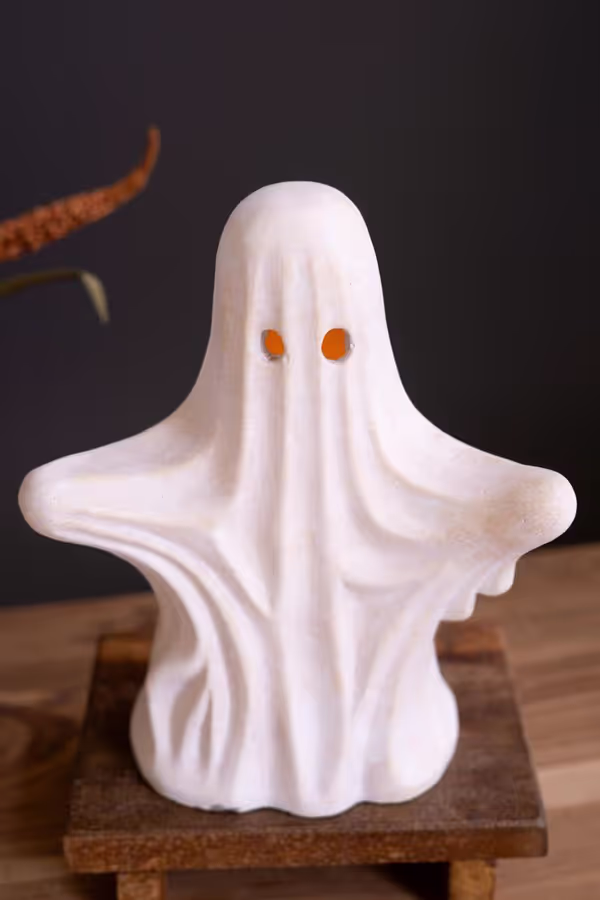 Set of 2 Cement Halloween Ghosts