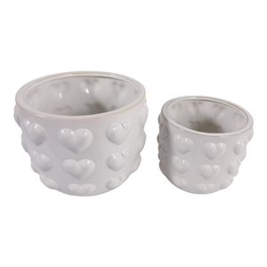 DRAPEROAK SET OF 2 IVORY PLANTER 10 (IN) 4