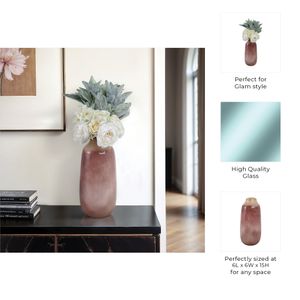 CLYDE PINK GLASS VASE 15 (IN) 10