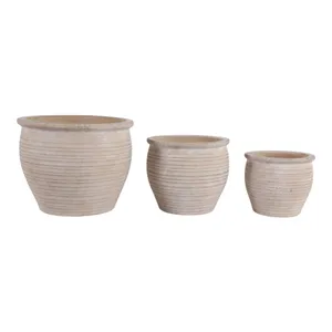 LUTHERHOLM SET OF 3 BROWN PLANTER 8 (IN) 1