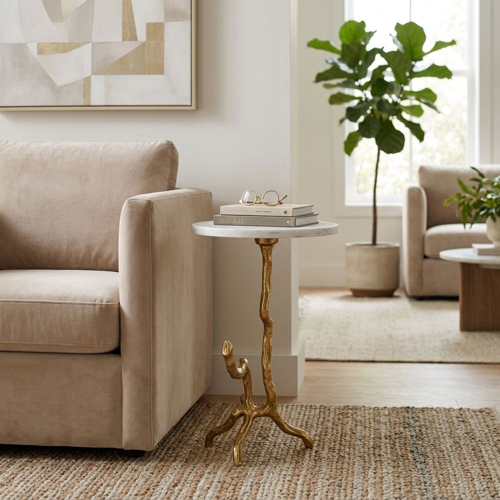 BRAE WHITE TABLE 22 (IN)