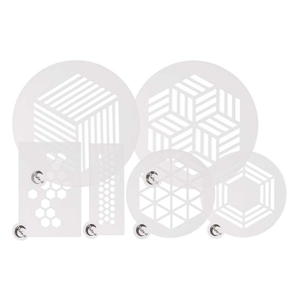 PLATE-IT - Plate Stencils, Hexagon, 6-Piece Set, Polypropylene