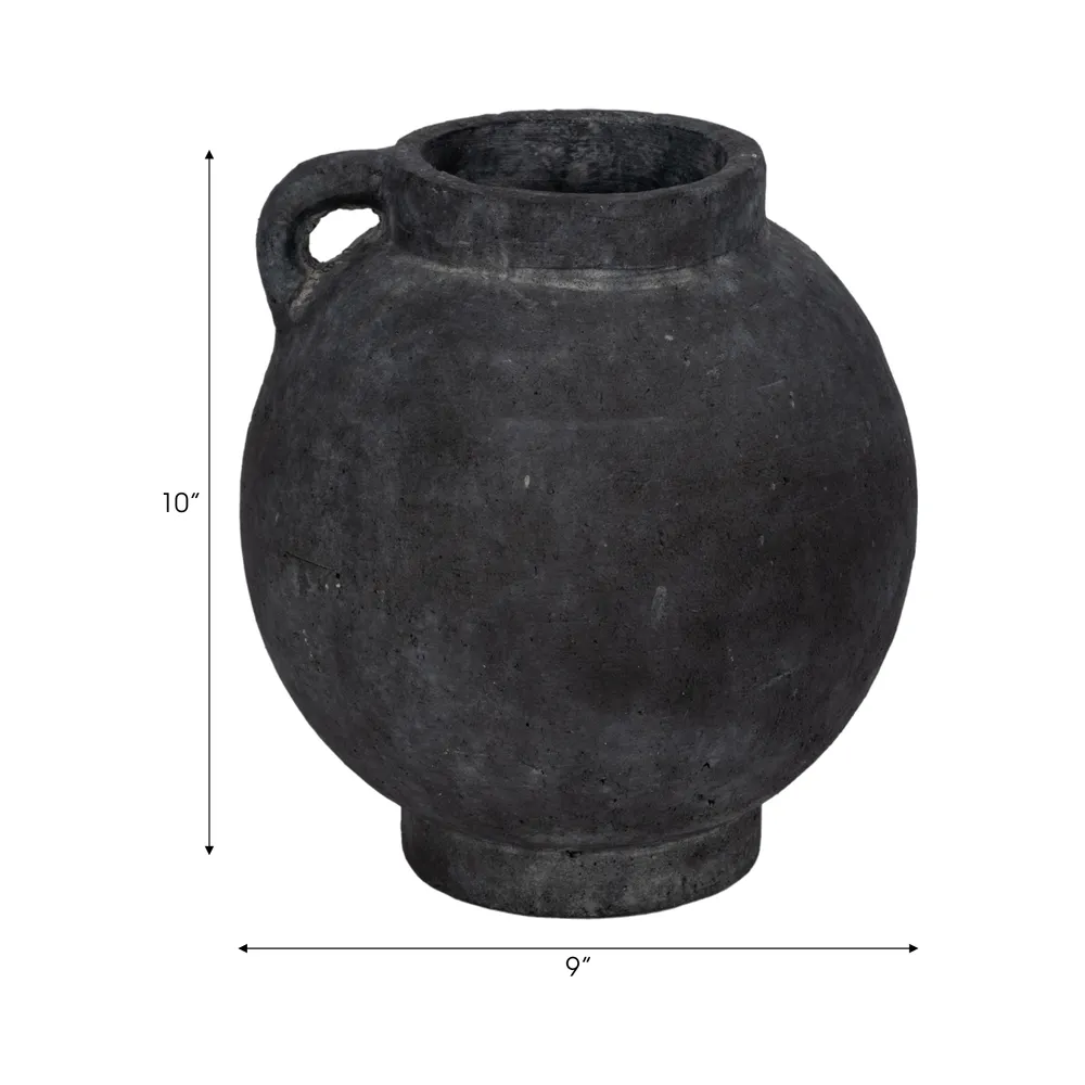 CORBINFORD BLACK VASE 10 (IN)