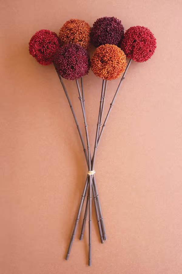 Artificial Set of 6 Allium Ball Stems