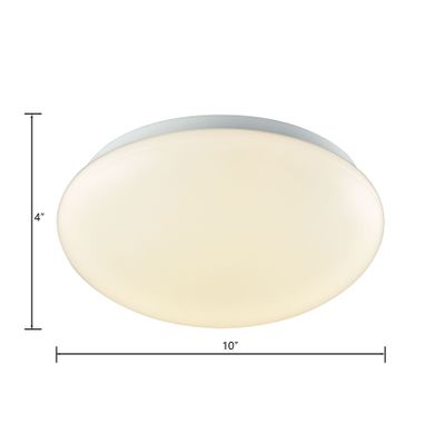 Kalona 10'' Wide Integrated LED Flush Mount - White with a White Acrylic Diffuser