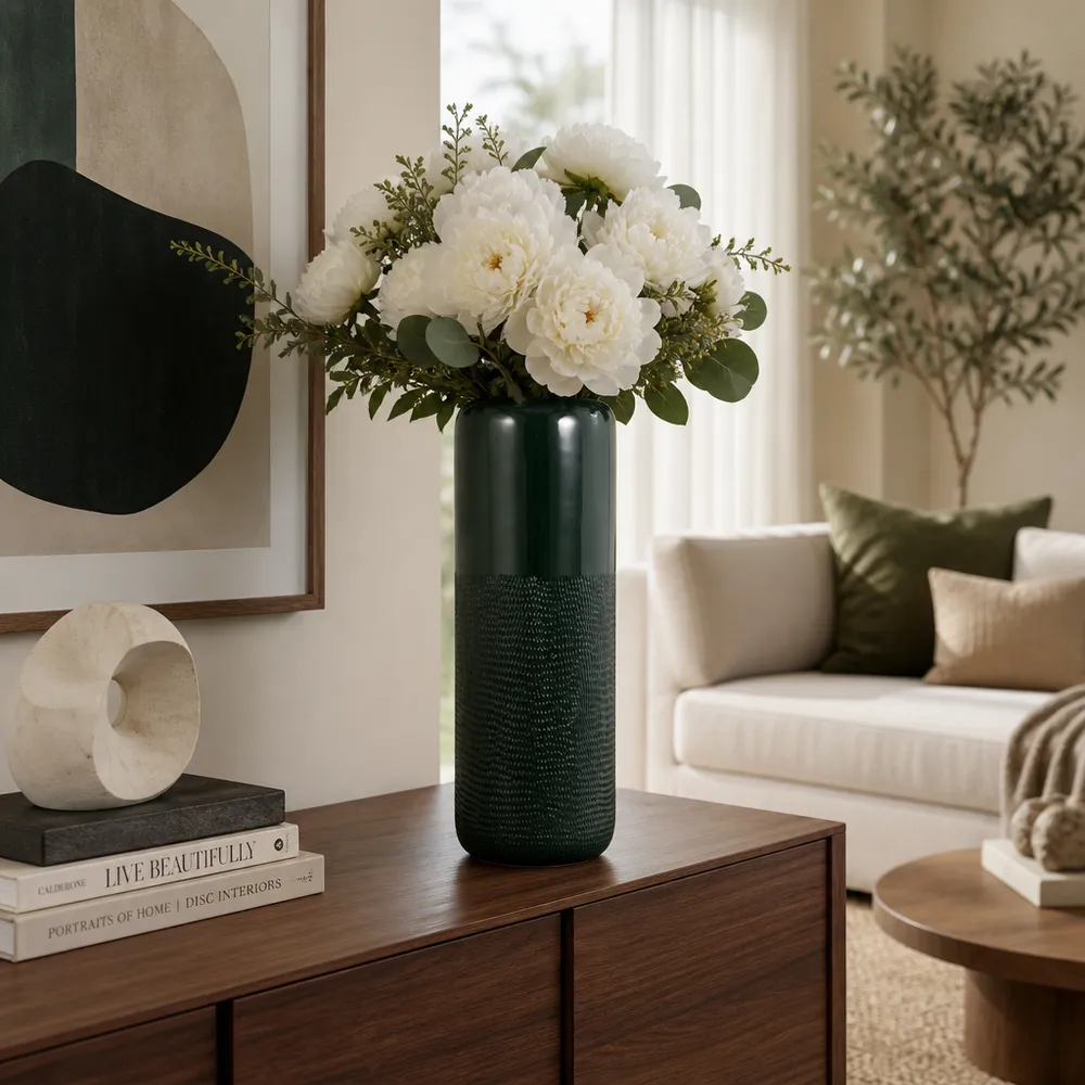 BECKHAVEN GREEN VASE 18 (IN)
