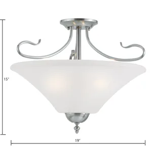 Elipse 19'' Wide 3-Light Semi Flush Mount - Brushed Nickel 2