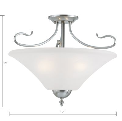Elipse 19'' Wide 3-Light Semi Flush Mount - Brushed Nickel