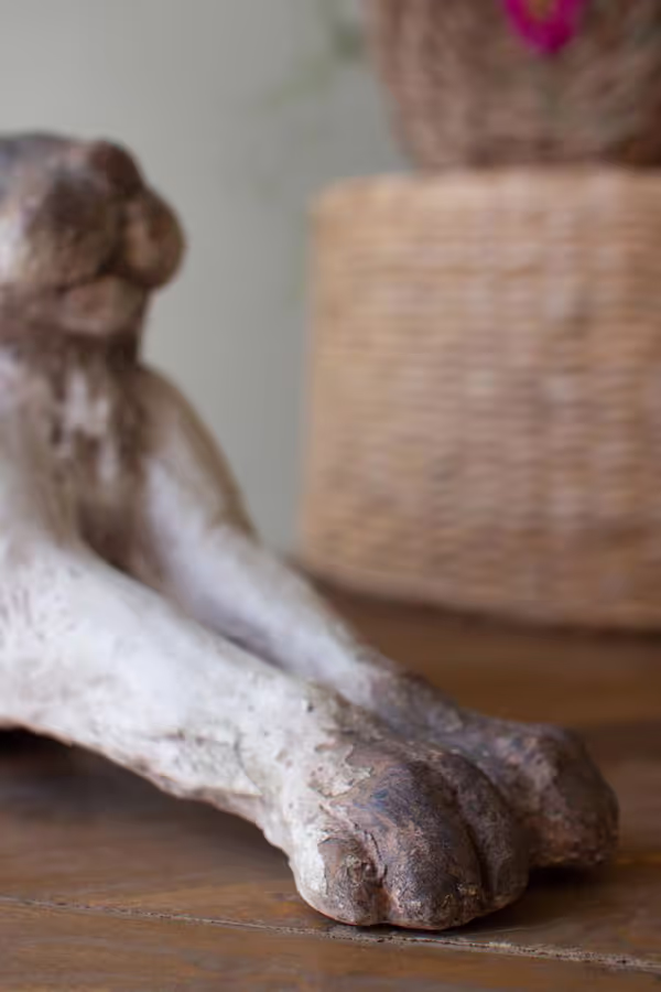 Faux Concrete Reclining Rabbit