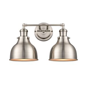 Haralson 17'' Wide 2-Light Vanity Light - Satin Nickel 1