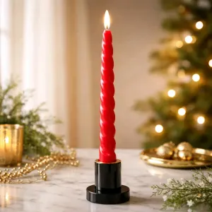 Red Spiral Taper 3D Flame 10in Set of 2 1