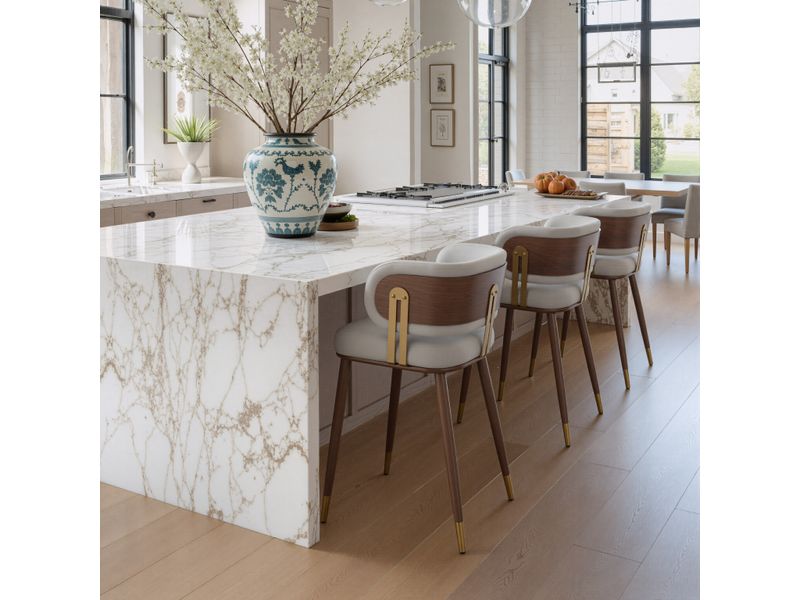 Brew Counter Stool Beige & Walnut 9