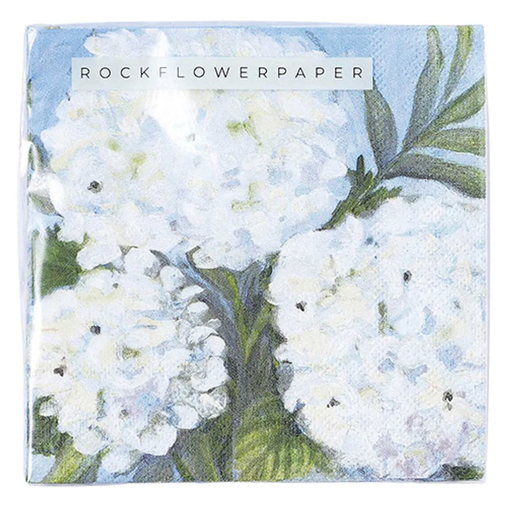 White Hydrangeas Paper Cocktail Napkins (Pack of 25)