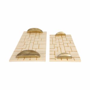 GAINESFIELD SET OF 2 GOLD TRAY 3 (IN) 4