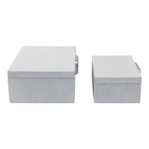 HAMMONDRIDGE SET OF 2 WHITE BOXES 5 (IN) 4