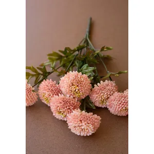 Bundle of 7 Artificial Light Pink Ball Dahlias 6