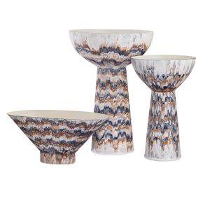 Adler Pedestal Bowl - Small Amber 2