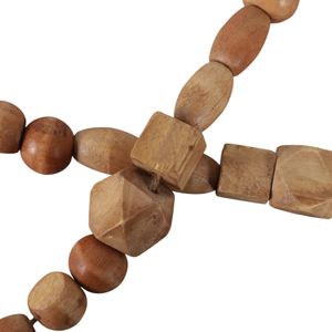 WOOD, 32X.75 BEAD GARLAND, NATURAL 8